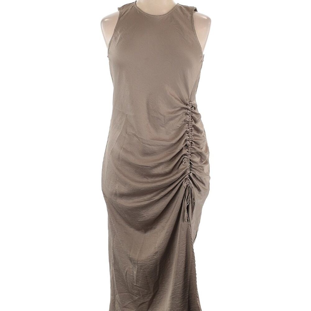 House of Harlow 1960 Brown Ruched Asymmetrical Sheath Dress Size XL